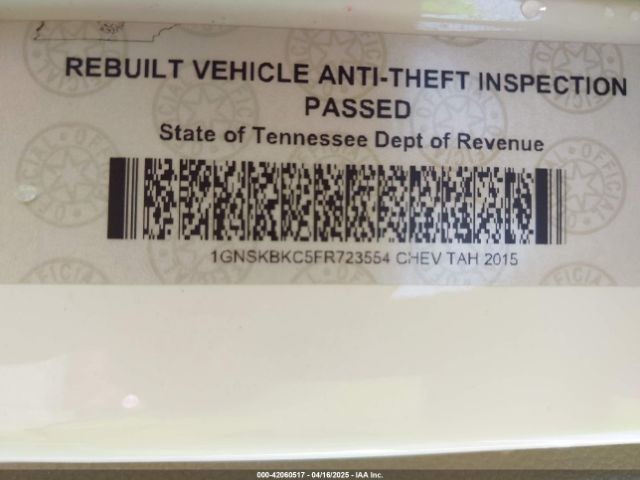 1GNSKBKC5FR723554 Chevrolet Tahoe Lt