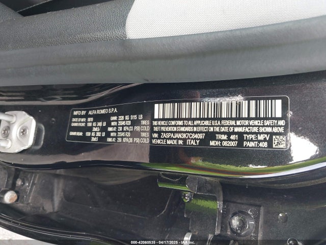 ZASPAJAN3K7C64097 Alfa Romeo Stelvio Rwd