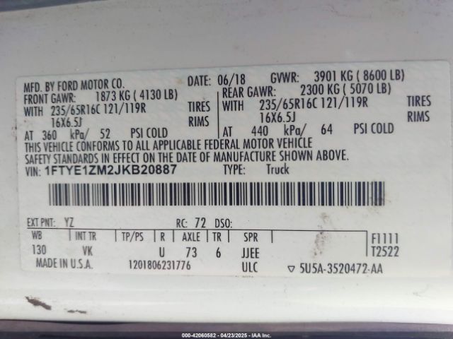 1FTYE1ZM2JKB20887 Ford Transit-150
