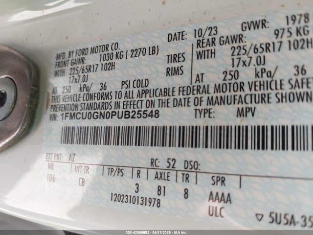 Ford Escape Active 2023 1FMCU0GN0PUB25548 Image 9