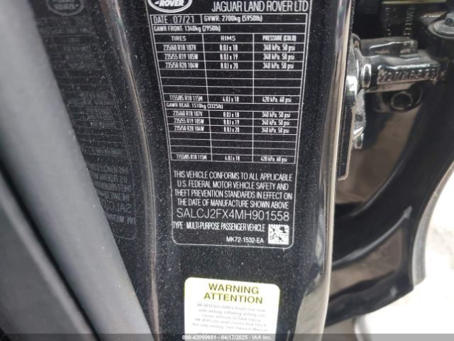 SALCJ2FX4MH901558 Land Rover Discovery Sport S