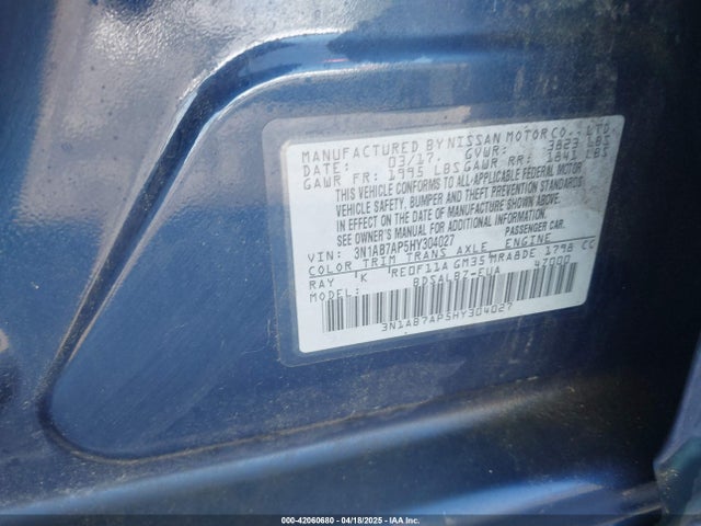 3N1AB7AP5HY304027 Nissan SENTRA S