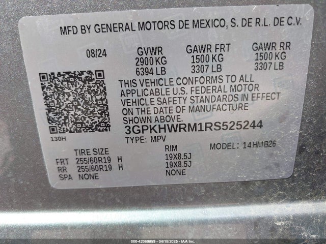 3GPKHWRM1RS525244 Honda x0b+ec5