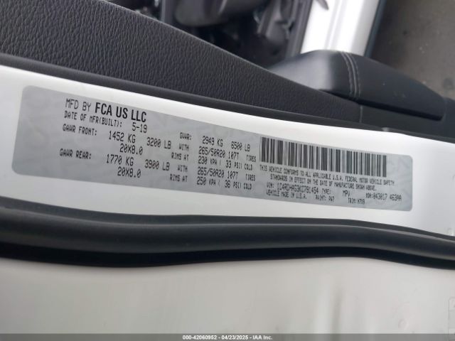 1C4RDHAG3KC791454 Dodge Durango Sxt Plus Rwd