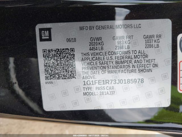 1G1FE1R73J0185978 Chevrolet Camaro 1ss