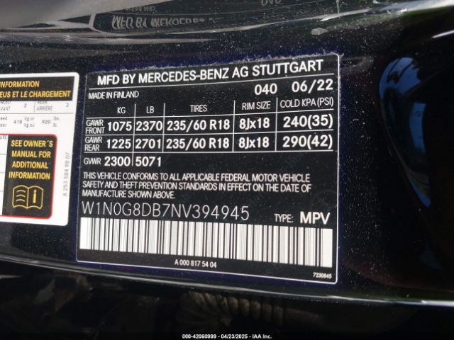 2022 MERCEDES-BENZ GLC 300 W1N0G8DB7NV394945 Photo 8