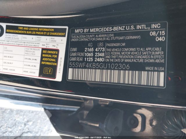 55SWF4KB5GU102306 Mercedes-Benz C 300 4matic/luxury 4matic/sport 4matic