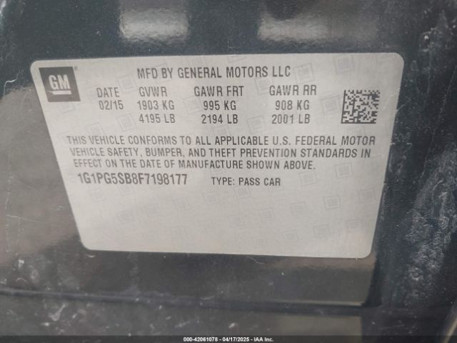 1G1PG5SB8F7198177 Chevrolet CRUZE LTZ