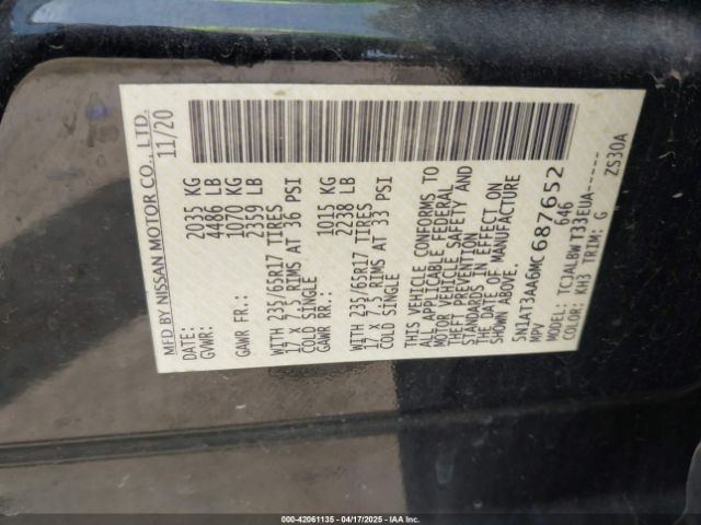 2021 NISSAN ROGUE 5N1AT3AA6MC687652 Photo 8