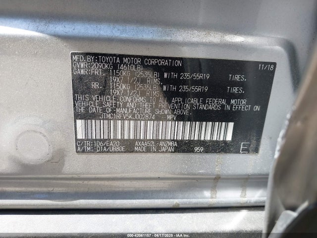 Toyota Rav4 Xle Premium 2019 JTMC1RFV5KJ002874 Image 9