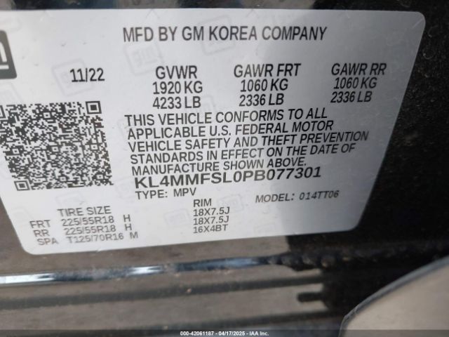 KL4MMFSL0PB077301 Buick Encore Gx Essence Fwd