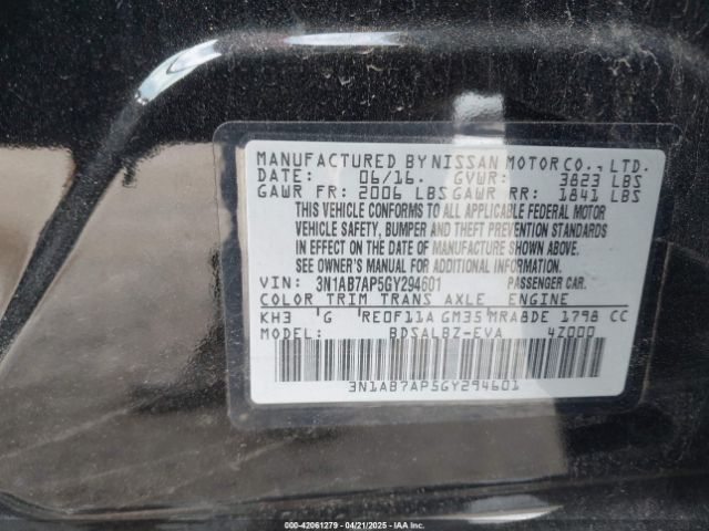 3N1AB7AP5GY294601 Nissan SENTRA S