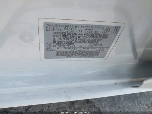 3N1CN7AP1EK464520 Nissan Versa 1.6 S/1.6 S+/1.6 Sl/1.6 Sv