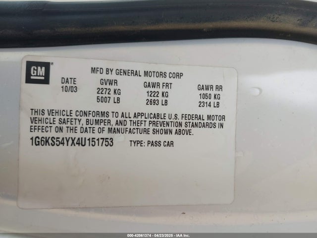 2004 CADILLAC SEVILLE 1G6KS54YX4U151753 Photo 8