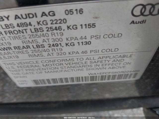 Audi Q3 2.0t Premium Plus 2016 WA1EFCFS5GR024468 Image 9