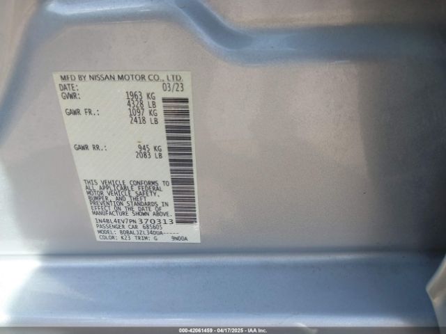 1N4BL4EV7PN370313 Nissan Altima Sl Fwd