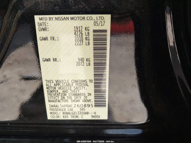 1N4AL3AP6HC260895 Nissan 2017