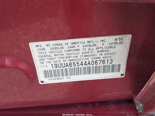 2004 ACURA TL 19UUA65544A067613 Photo 8