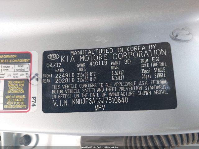 KNDJP3A53J7510640 KIA SOUL +