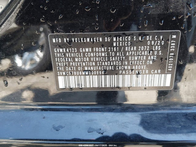 3VWC57BU6MM000964 Volkswagen Jetta 1.4t R-line/1.4t S/1.4t Se