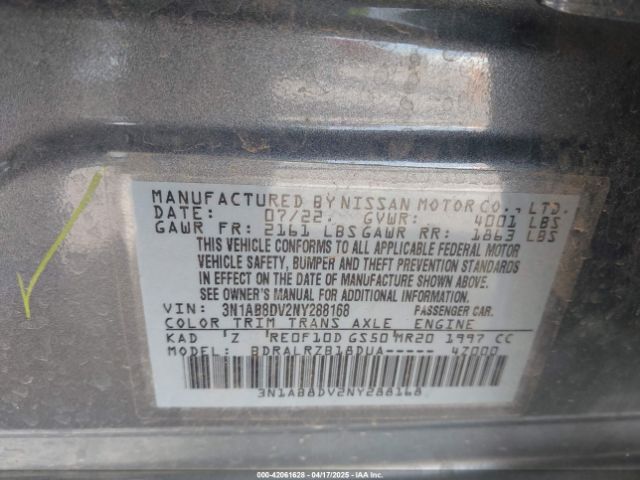 3N1AB8DV2NY288168 Nissan Sentra Sr Xtronic Cvt
