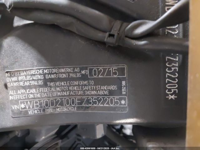 2015 BMW S 1000 WB10D2100FZ352205 Photo 9