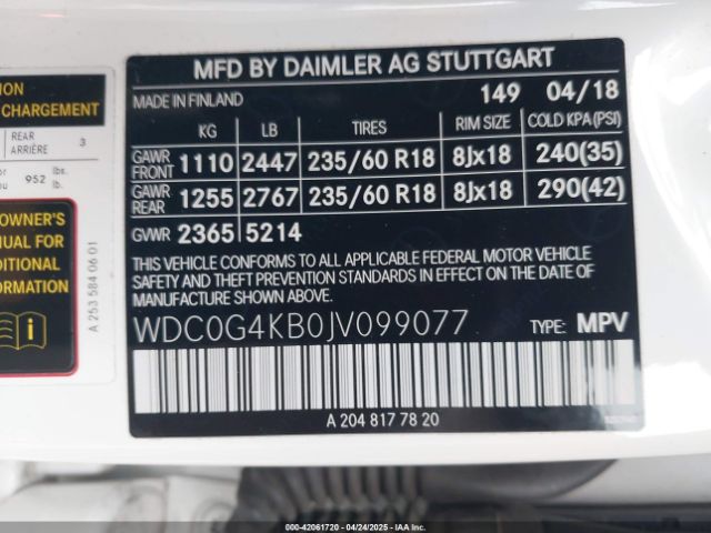 WDC0G4KB0JV099077 Mercedes-Benz Glc 300 4matic