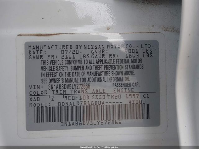3N1AB8DV5LY272866 Nissan Sentra Sr Xtronic Cvt
