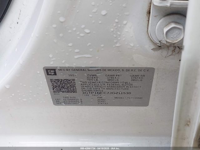 3GTP1NEC7JG211530 GMC Sierra 1500 Slt