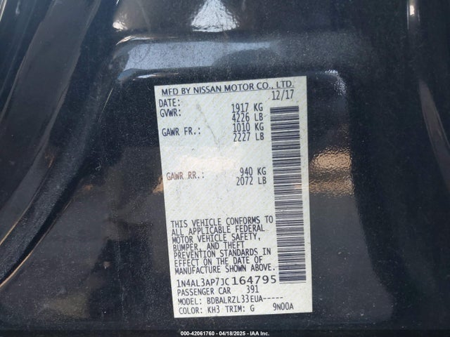 1N4AL3AP7JC164795 Nissan Altima 2.5 Sl