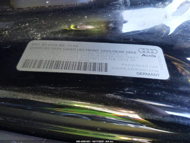 2005 AUDI A8 L WAUML44E85N013236 Photo 8