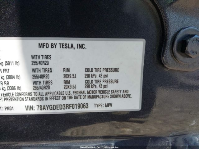 2024 TESLA MODEL Y 7SAYGDED3RF019063 Photo 8