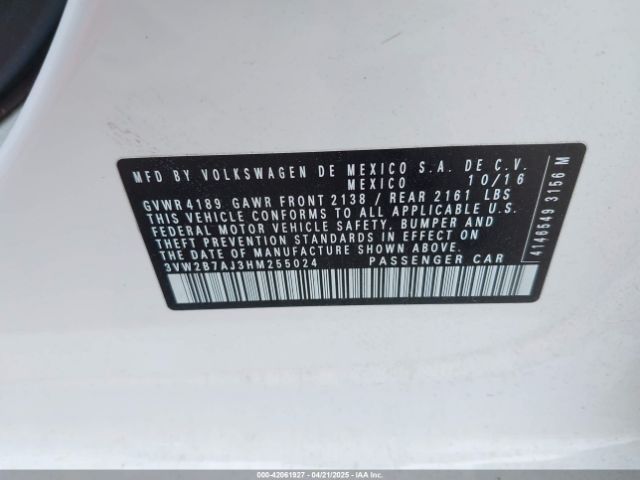 3VW2B7AJ3HM255024 Volkswagen 1.4 tsi