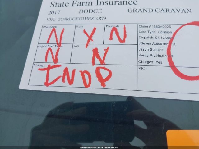 2C4RDGEG3HR814879 Dodge Grand Caravan Gt