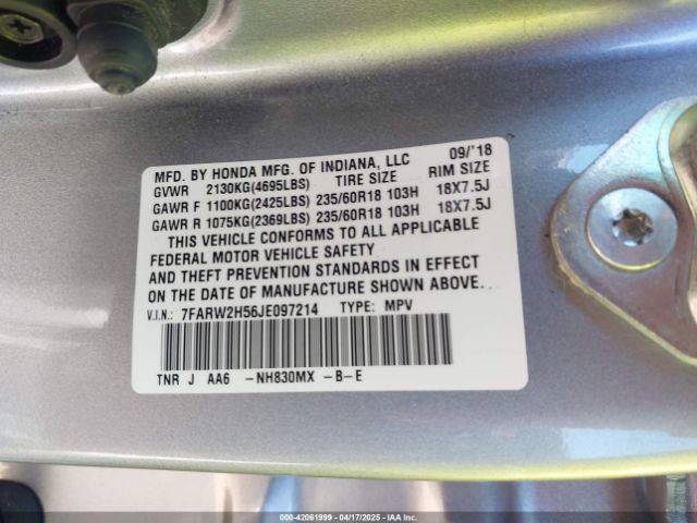 7FARW2H56JE097214 Honda CR-V EX