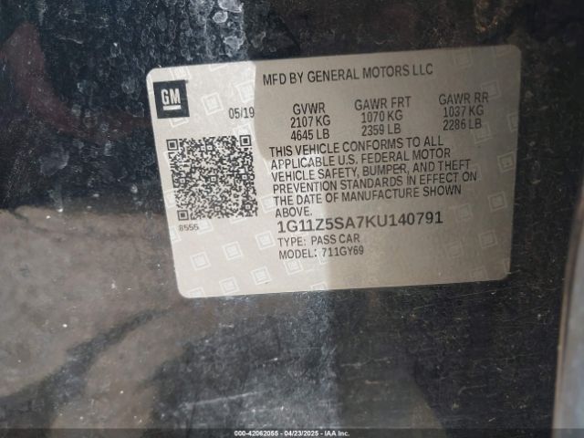 1G11Z5SA7KU140791 Chevrolet IMPALA LT