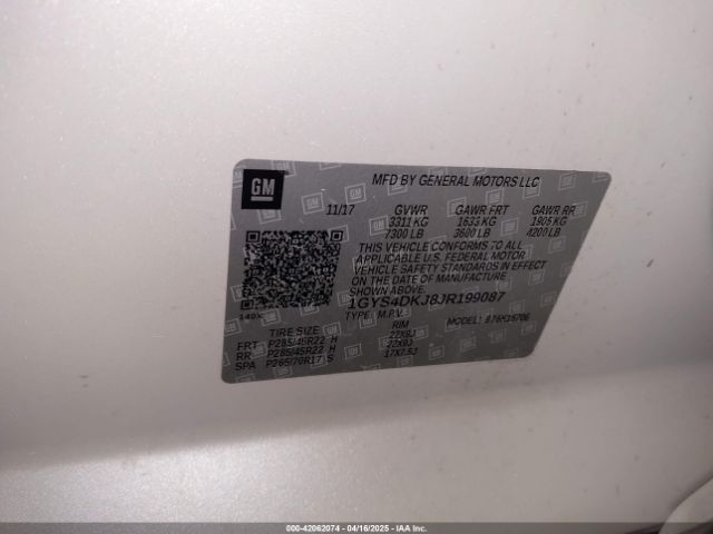 1GYS4DKJ8JR199087 Cadillac Escalade Platinum