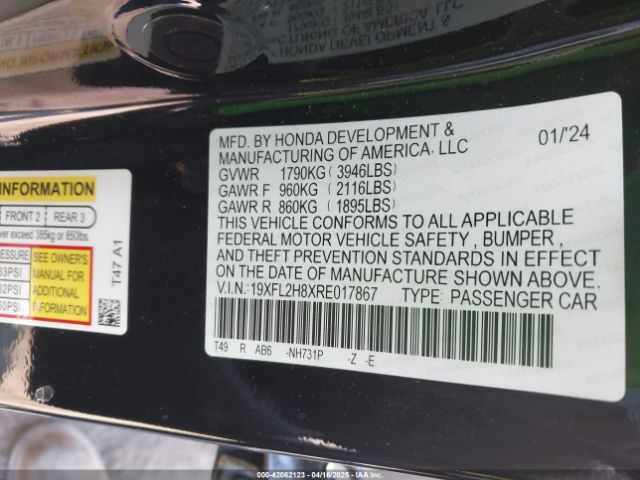 19XFL2H8XRE017867 Honda Civic Sport