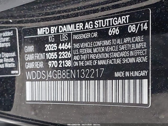 WDDSJ4GB8EN132217 Mercedes-Benz 2014
