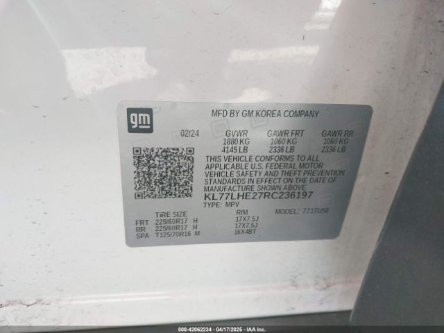 2024 CHEVROLET TRAX KL77LHE27RC236197 Photo 8