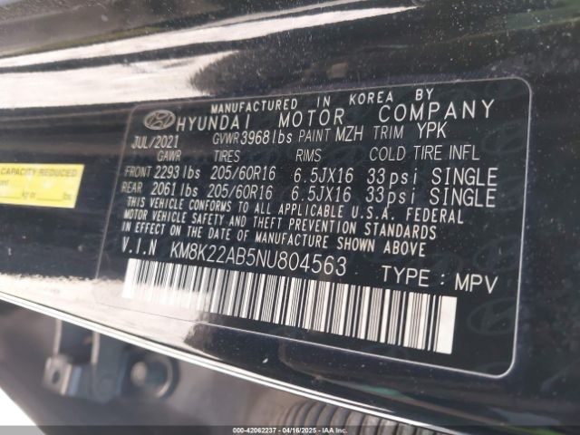 2022 HYUNDAI KONA KM8K22AB5NU804563 Photo 8