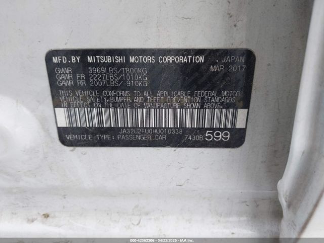 2017 MITSUBISHI LANCER JA32U2FU0HU010338 Photo 8