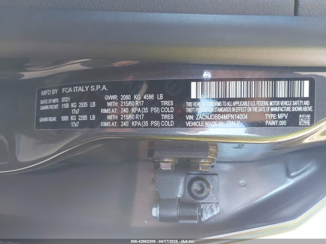 ZACNJDBB4MPN14004 Jeep Renegade Latitude 4x4