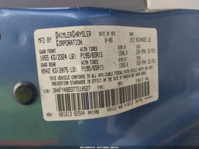 2007 CHRYSLER PT CRUISER 3A4FY48B37T510527 Photo 8