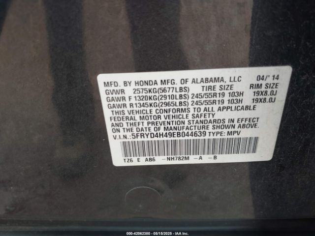 2014 ACURA MDX 5FRYD4H49EB044639 Photo 8
