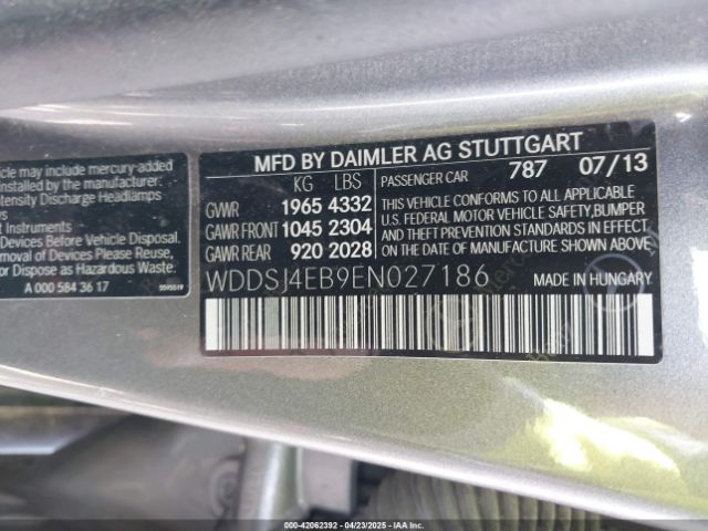 WDDSJ4EB9EN027186 Mercedes-Benz CLA 250