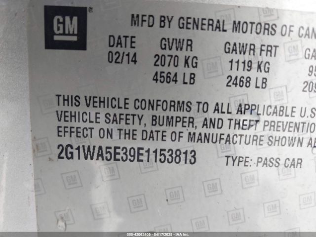 2G1WA5E39E1153813 Chevrolet Impala Limited Ls