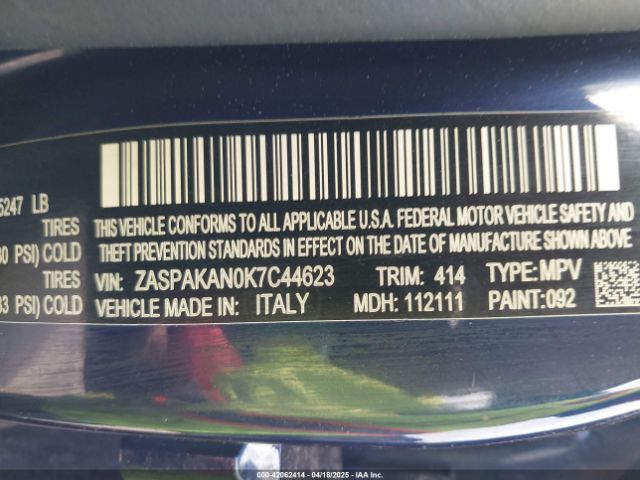 ZASPAKAN0K7C44623 Alfa Romeo Stelvio Awd
