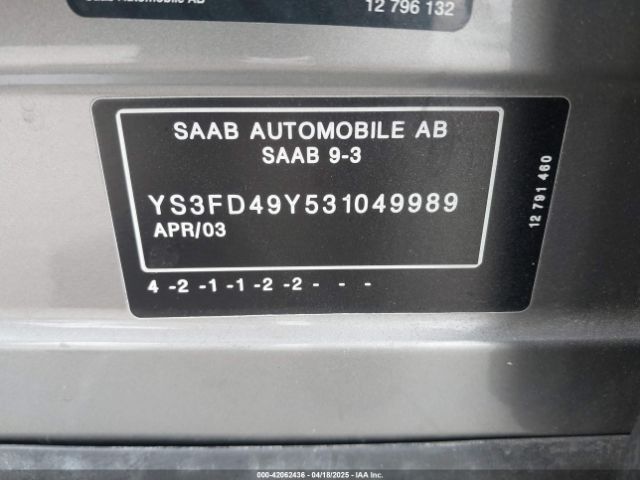 2003 SAAB 9-3 YS3FD49Y531049989 Photo 8