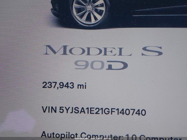5YJSA1E21GF140740 Tesla Model S 60d/70d/75d/85d/90d